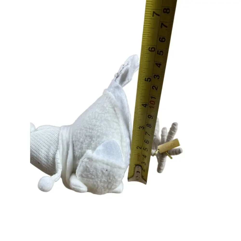 Brook White Felt Plush Bird Tabletop Decoration With Hat Scarf BROOK Tag